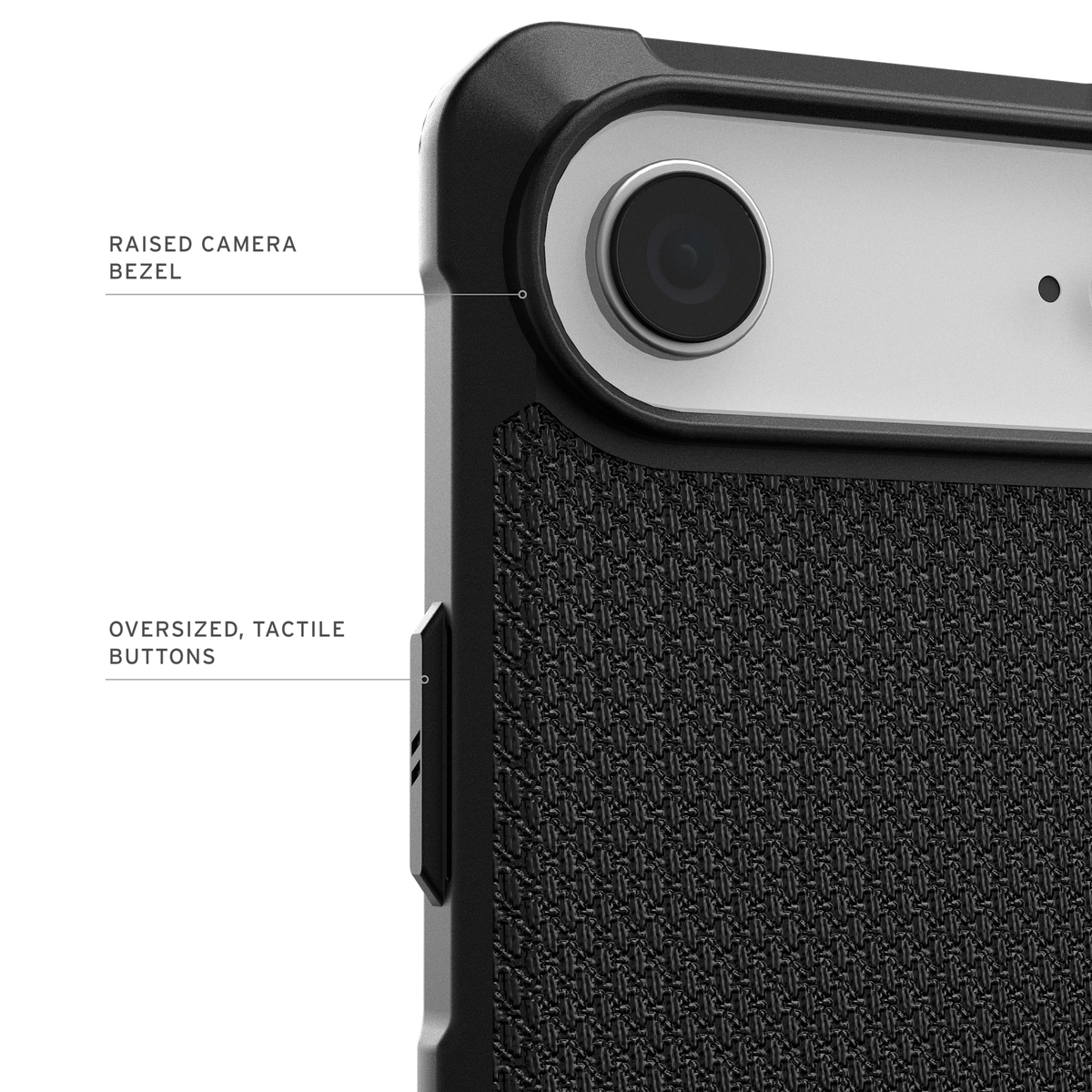UAG Metropolis LT Kevlar Black iPhone Air – contur ridicat al camerei și butoane tactile