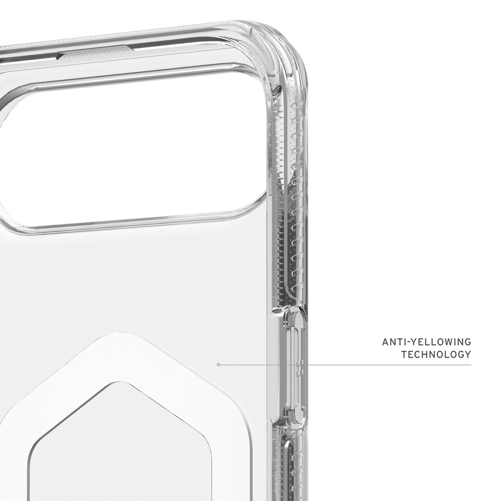 UAG Plyo iPhone Air – detaliu al tehnologiei anti-îngălbenire