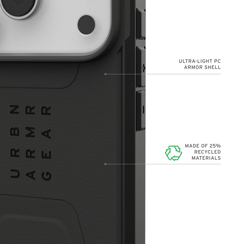 UAG Civilian Black pentru iPhone 17 Pro și 18 Pro – detaliu oficial 4