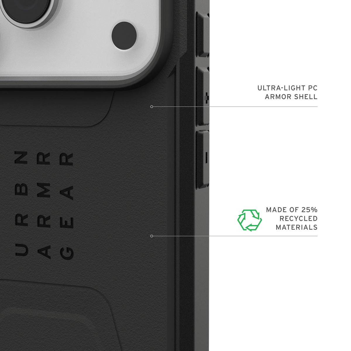 UAG Civilian Black pentru iPhone 17 Pro și 18 Pro – detaliu oficial 4