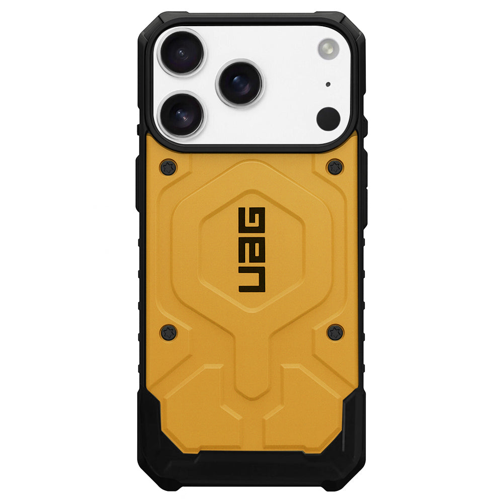 Husă UAG Pathfinder MagSafe pentru iPhone 17 Pro – Heritage Yellow, vedere din spate