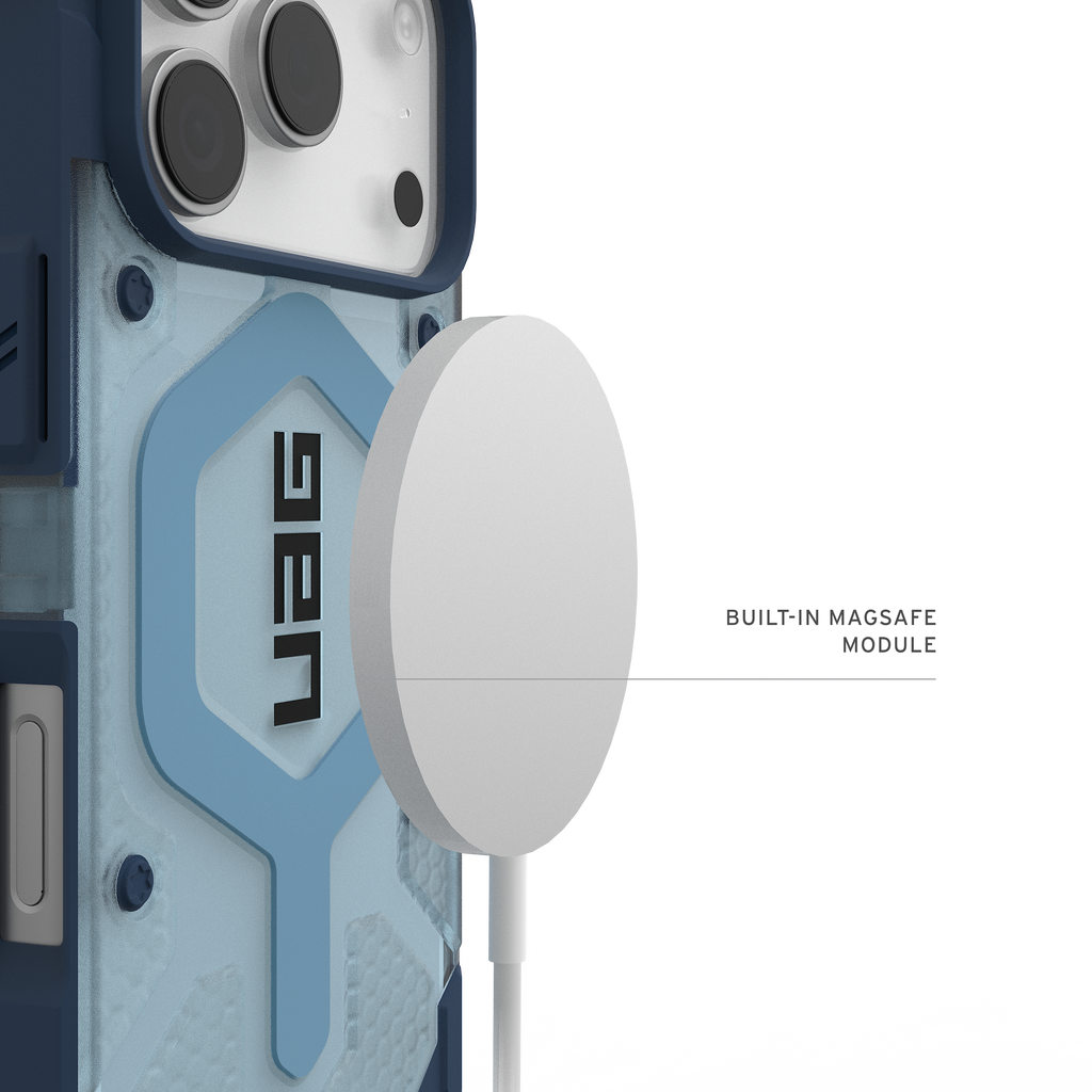 UAG Pathfinder Clear Blues – încărcare MagSafe, încărcător ilustrativ