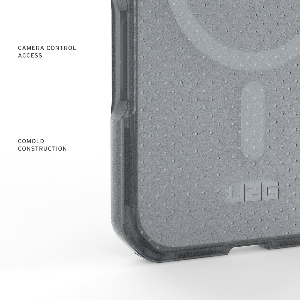 UAG Dot Ash pentru iPhone 17 – acces Camera Control și construcție co-molded