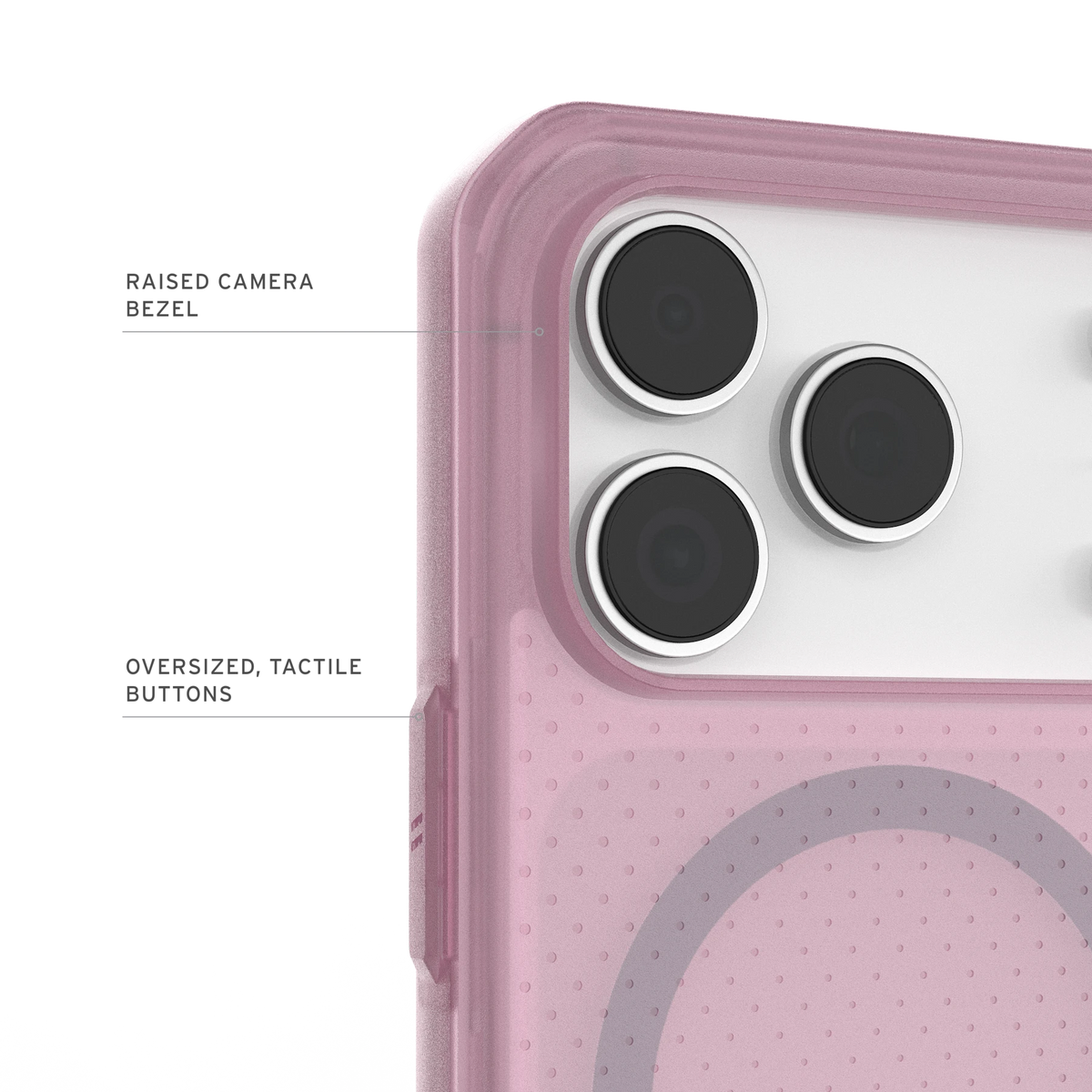 UAG Dot Purple – contur ridicat al camerei și butoane tactile