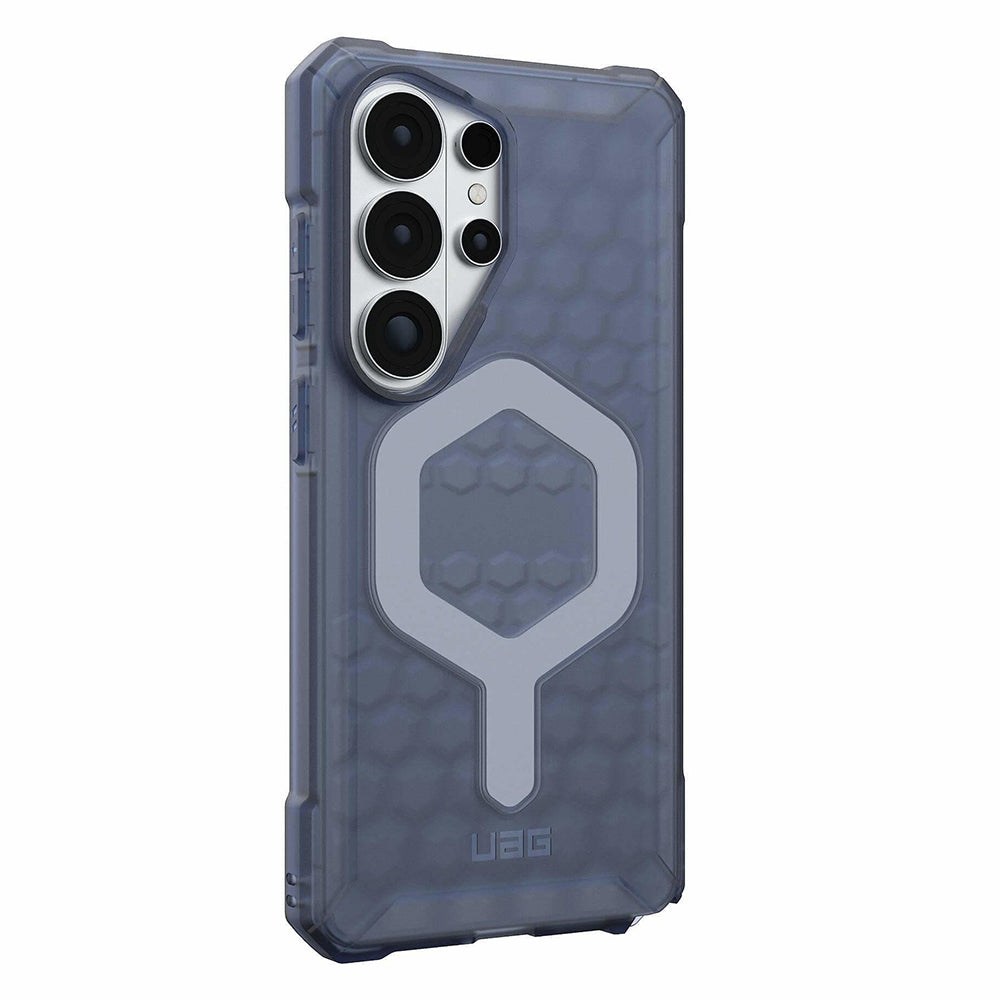 UAG Essential Armor Cloud Blue Galaxy S26 Ultra – vedere oblică dinspre stânga