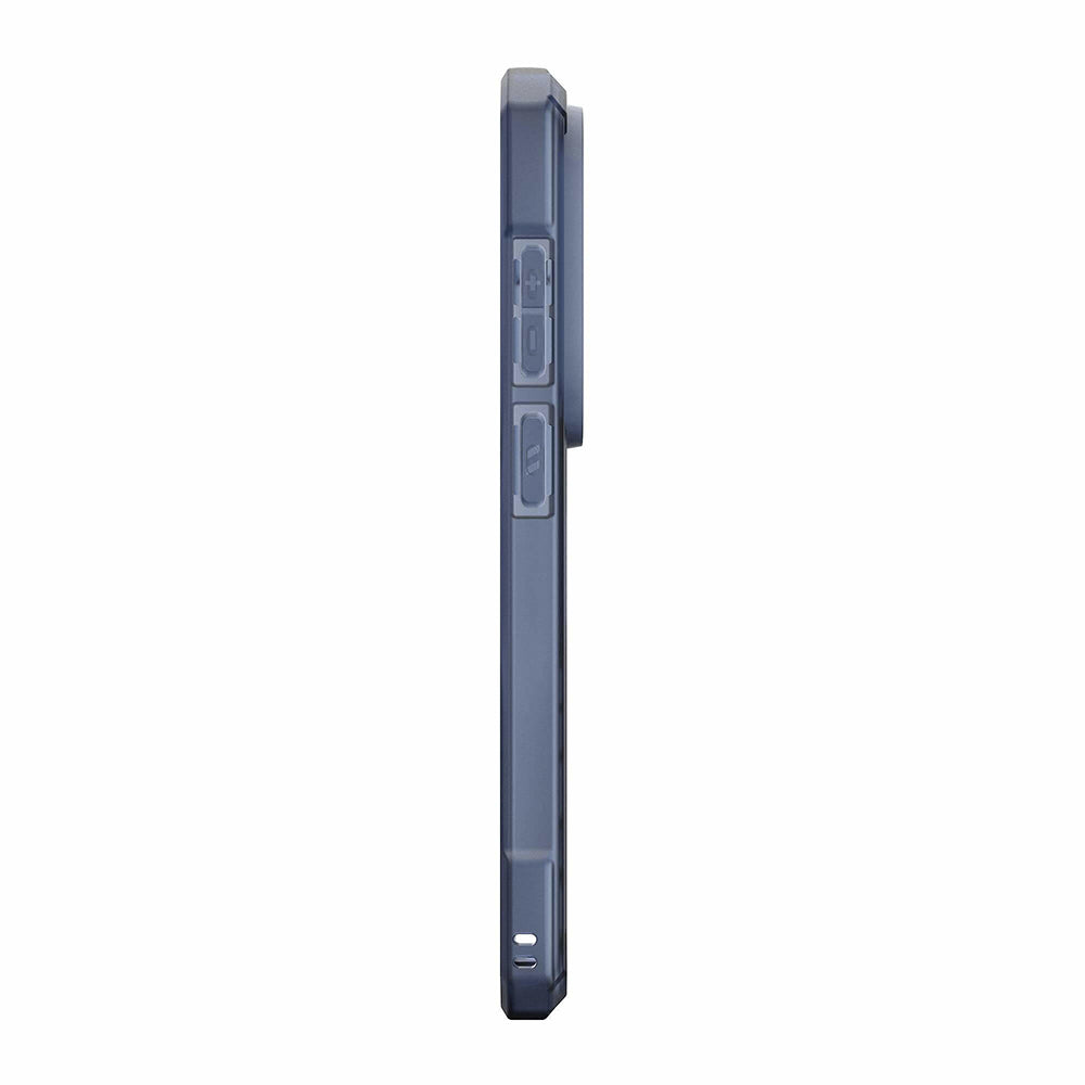 UAG Essential Armor Cloud Blue Galaxy S26 Ultra – profil cu butoane tactile