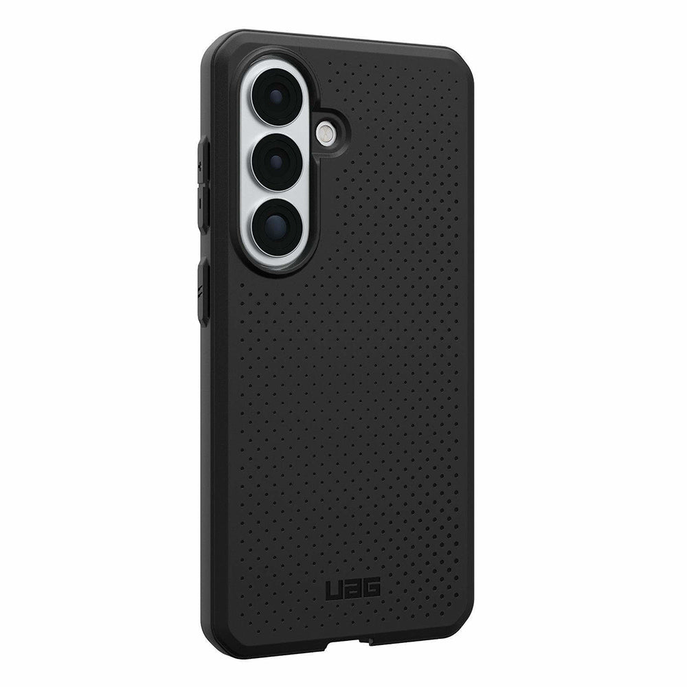 UAG Dot Black Galaxy S26 – vedere oblică dinspre stânga