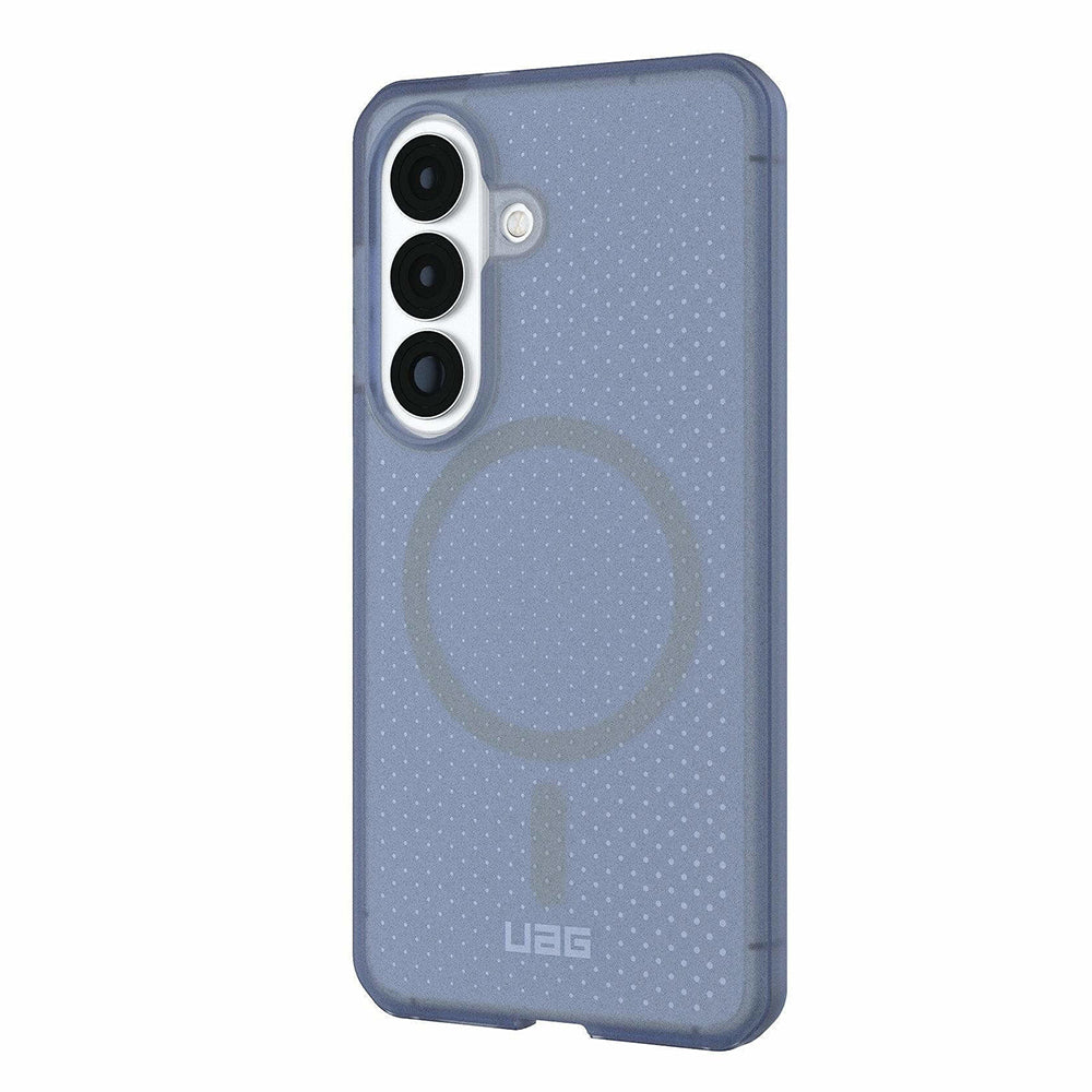 UAG Dot Cloud Blue Galaxy S26 – vedere oblică dinspre dreapta