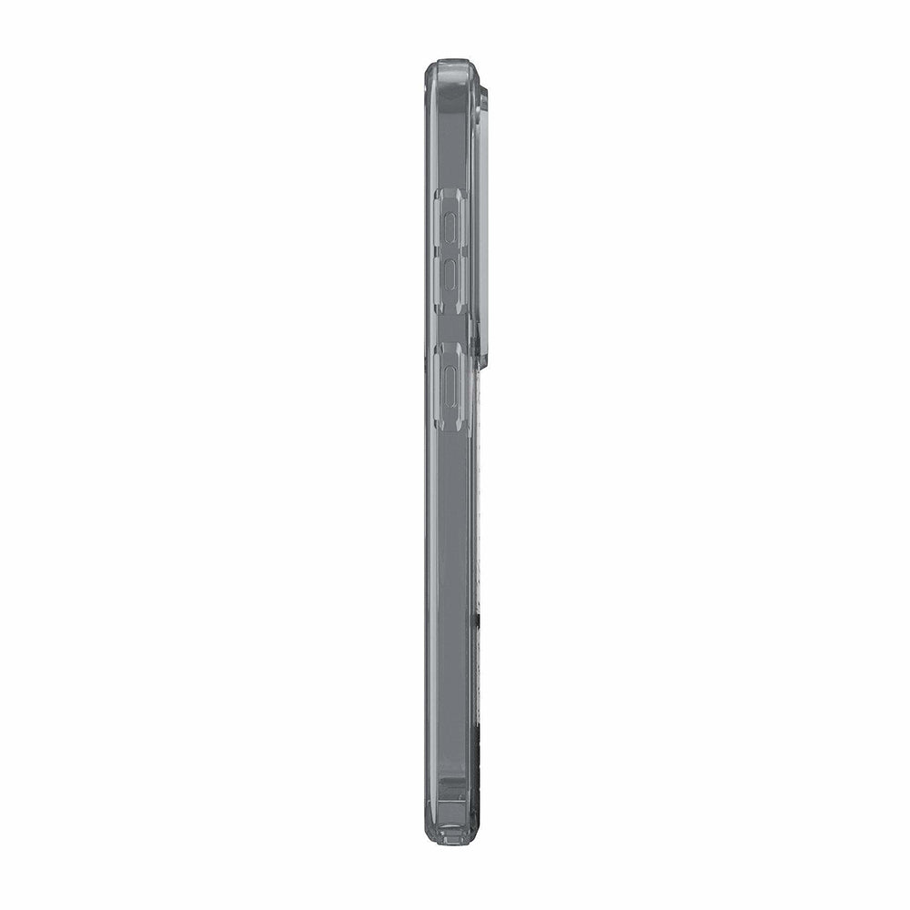 UAG Dot True Clear Ice/Ash Galaxy S26 – profil cu butoane tactile
