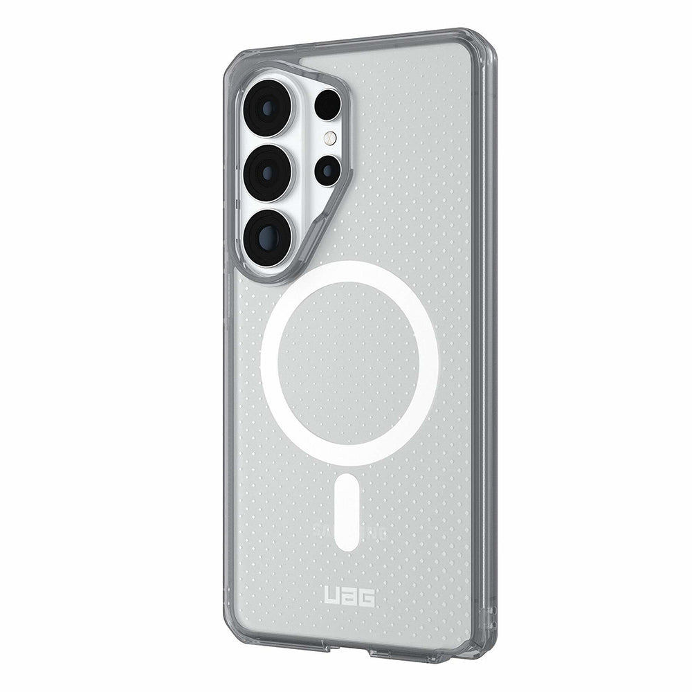 UAG Dot True Clear Ice/Ash Galaxy S26 Ultra – vedere oblică dinspre dreapta