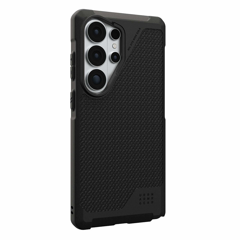 UAG Metropolis LT Kevlar Black Galaxy S26 Ultra – vedere oblică dinspre butoane