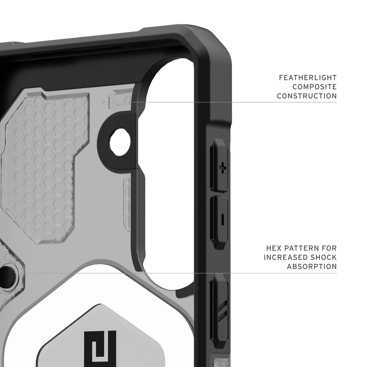 UAG Pathfinder Clear Galaxy S26 – construcție ușoară și model hexagonal interior
