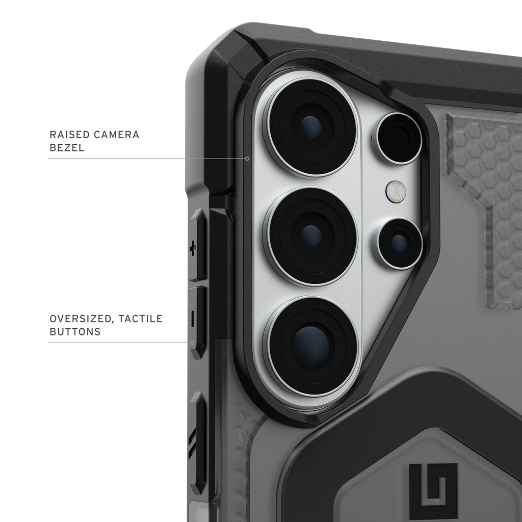 UAG Pathfinder Clear Galaxy S26 Ultra – contur ridicat al camerei și butoane tactile