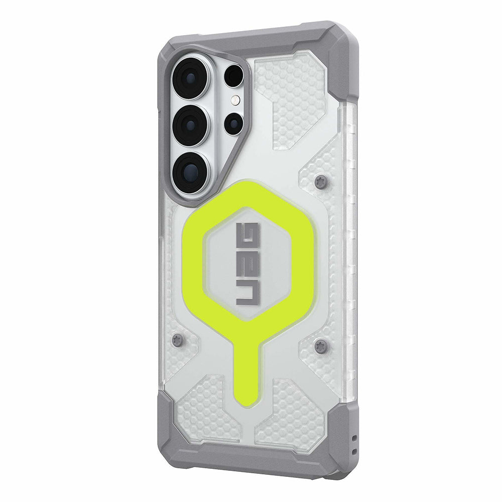 UAG Pathfinder Clear Active Neon Galaxy S26 Ultra – vedere oblică dinspre dreapta