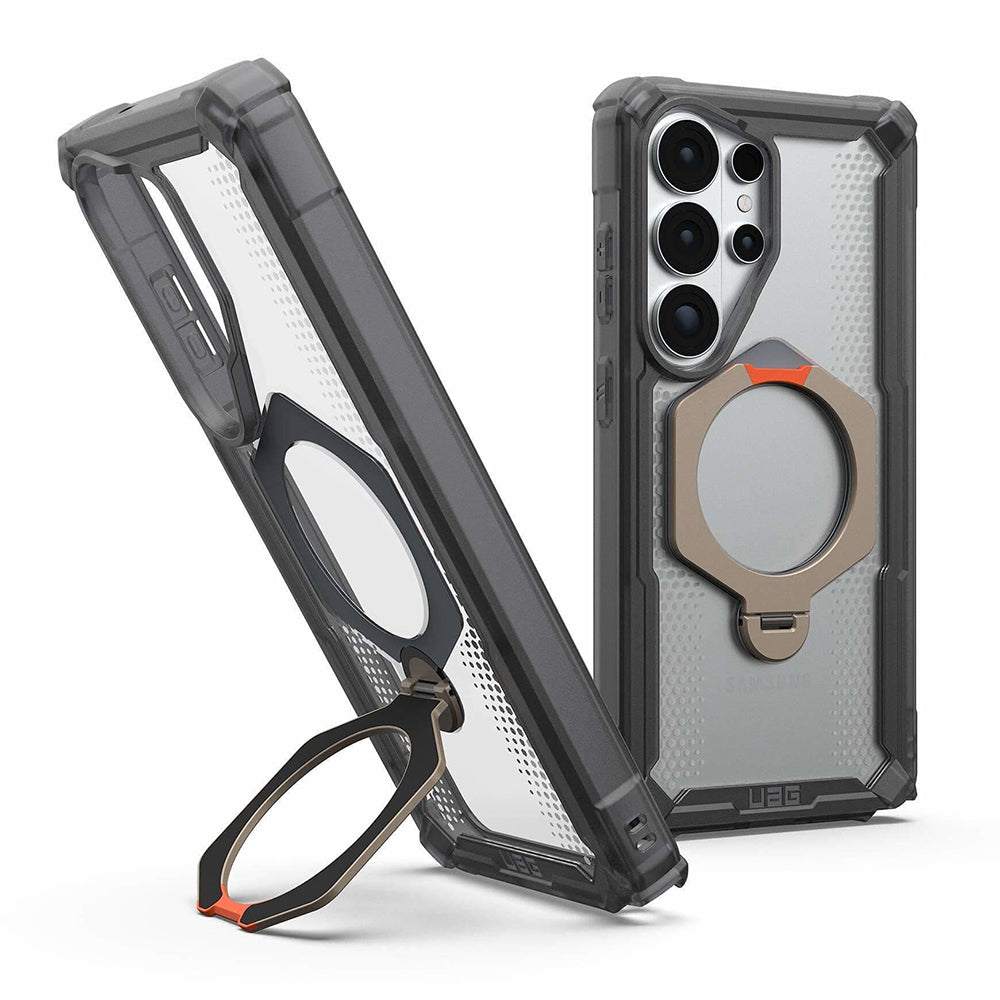 UAG Plasma XTE 360 Ash Galaxy S26 Ultra – interior și spate, cu suportul deschis