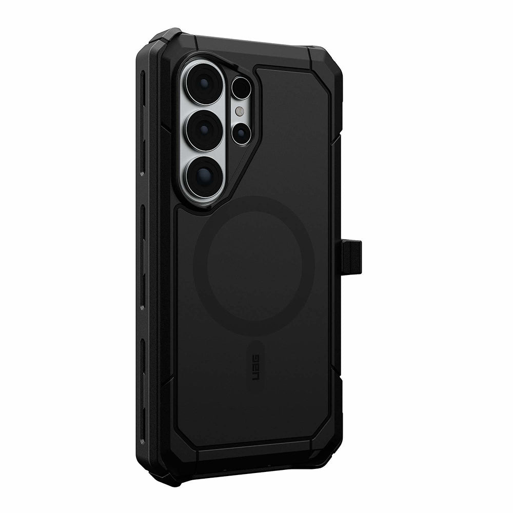UAG Trooper Black Galaxy S26 Ultra – vedere oblică dinspre butoane