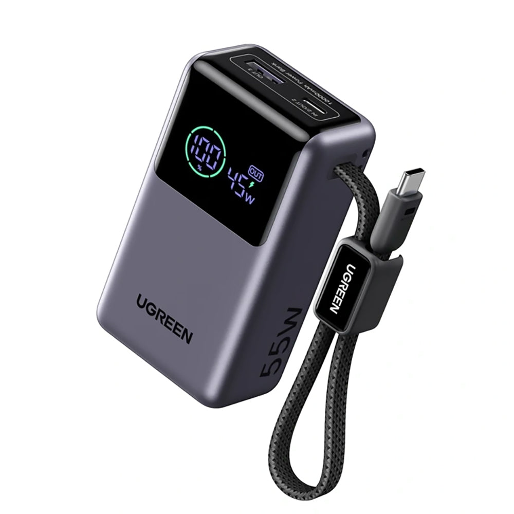 Ugreen PB727 gri cu mufa cablului USB-C scoasă din locaș
